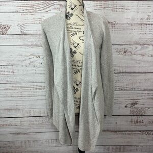 Barefoot Dreams CozyChic Lite Cardigan Light Gray Open Front‎ Sweater Size 12 14